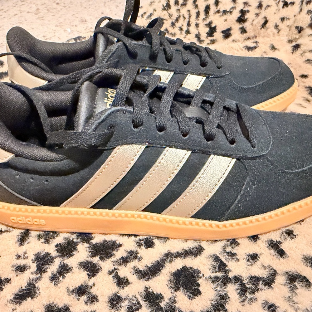Adidas Black and Cream Sneakers
